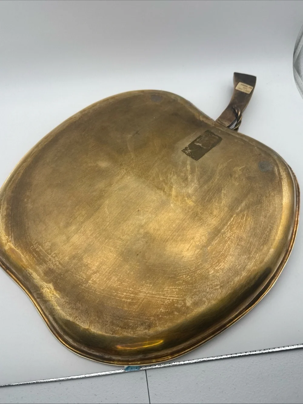 Vintage Sarreid LTD Brass Apple Tray Leaves Spain 2319 13”